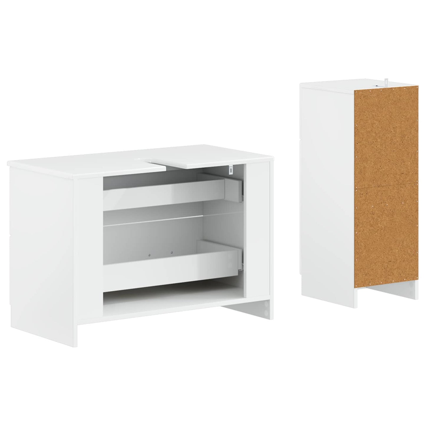 Set di Armadi da Bagno da 2 Pezzi UTRECHT Bianco Lucido | homemem39