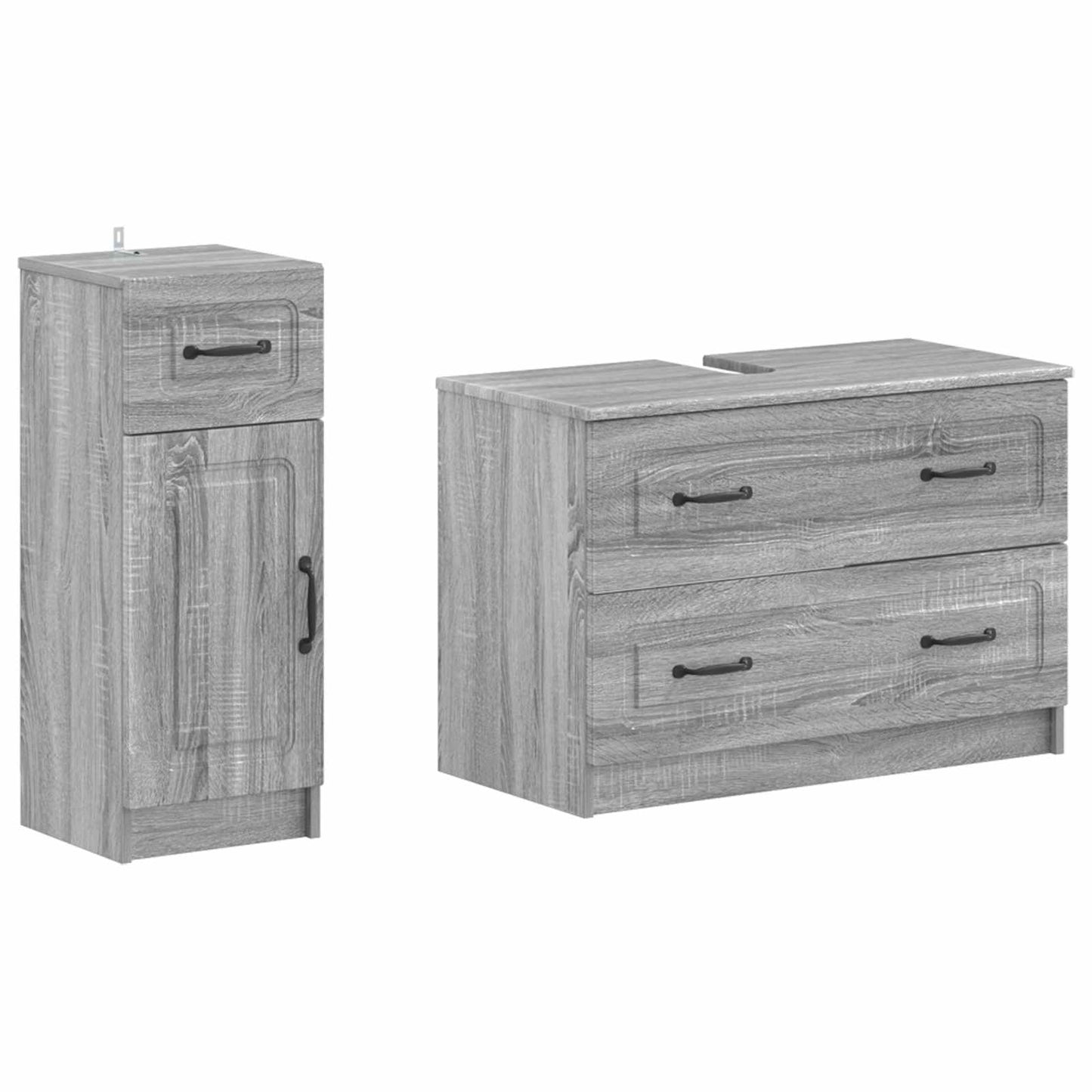 Set di Armadi da Bagno da 2 Pezzi UTRECHT Sonoma grigio