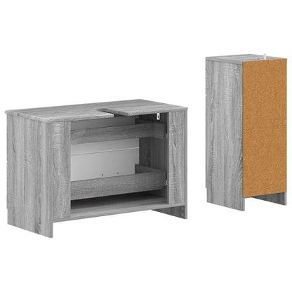 Set di Armadi da Bagno da 2 Pezzi UTRECHT Sonoma grigio