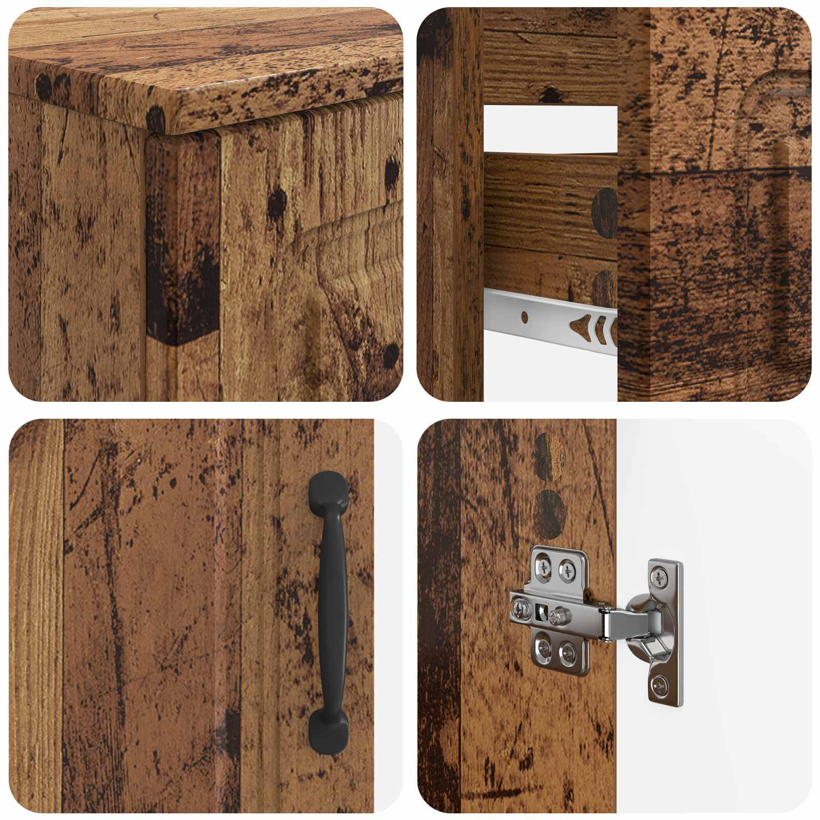 Set di Armadi da Bagno da 2 Pezzi UTRECHT Legno antico | homemem39