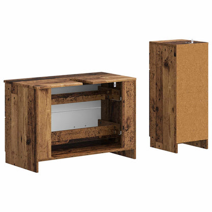 Set di Armadi da Bagno da 2 Pezzi UTRECHT Legno antico | homemem39