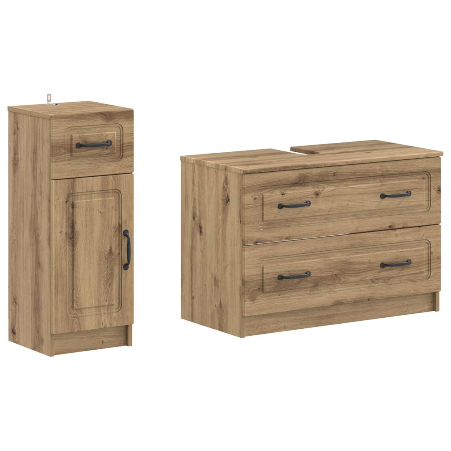 Set di Armadi da Bagno da 2 Pezzi UTRECHT Rovere Artigianale