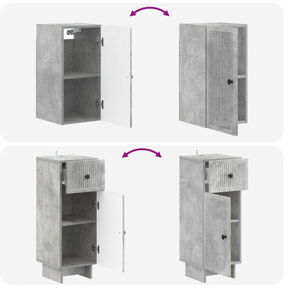Set di armadietti da bagno in 3 pezzi EDE Grigio Cemento