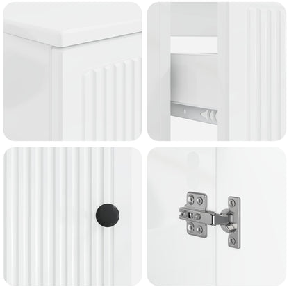 Set di armadietti da bagno in 3 pezzi EDE Bianco Lucido