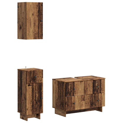 Set di armadietti da bagno in 3 pezzi EDE Legno antico