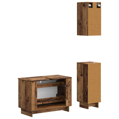 Set di armadietti da bagno in 3 pezzi EDE Legno antico