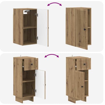 Set di armadietti da bagno in 3 pezzi EDE Rovere Artigianale