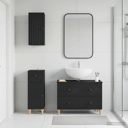 Set di armadietti da bagno in 3 pezzi ALKMAAR Nero