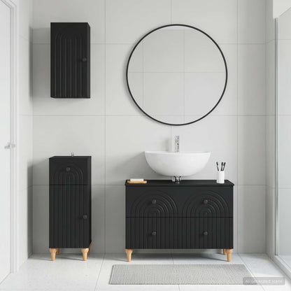 Set di armadietti da bagno in 3 pezzi ALKMAAR Nero