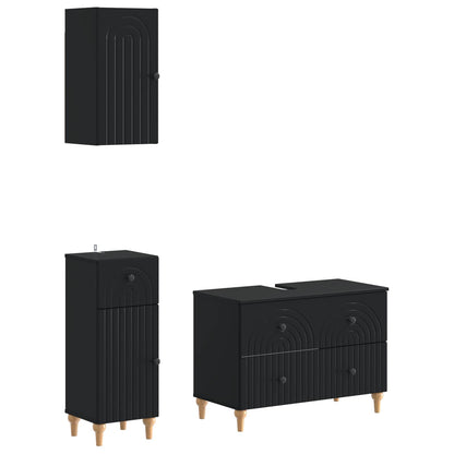 Set di armadietti da bagno in 3 pezzi ALKMAAR Nero
