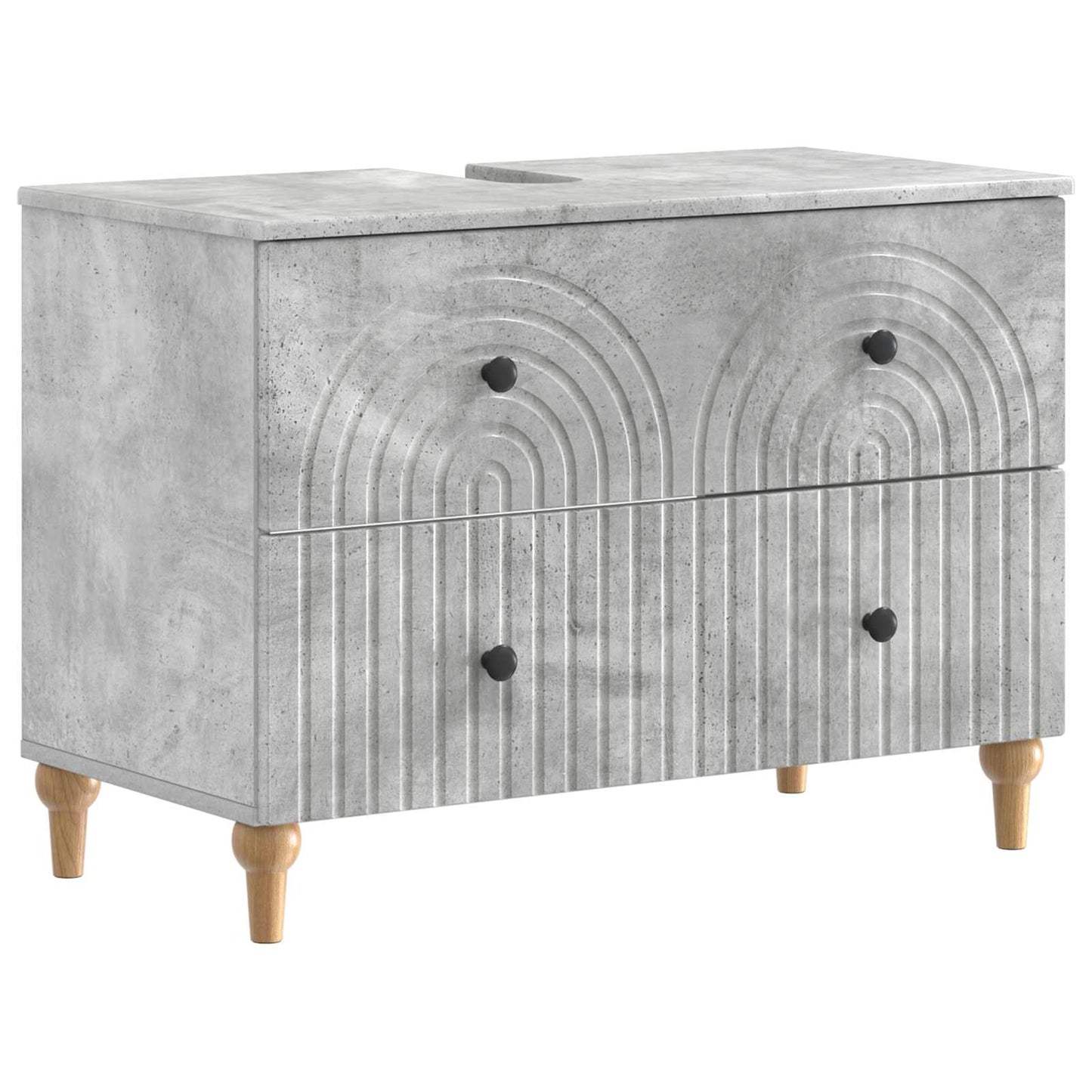 Set di armadietti da bagno in 3 pezzi ALKMAAR Grigio Cemento