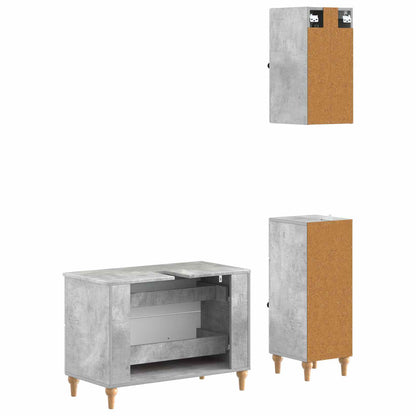 Set di armadietti da bagno in 3 pezzi ALKMAAR Grigio Cemento