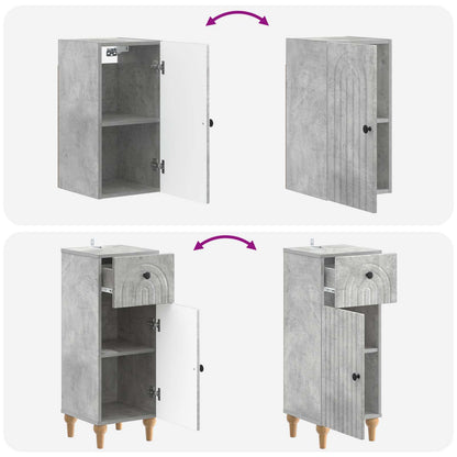 Set di armadietti da bagno in 3 pezzi ALKMAAR Grigio Cemento