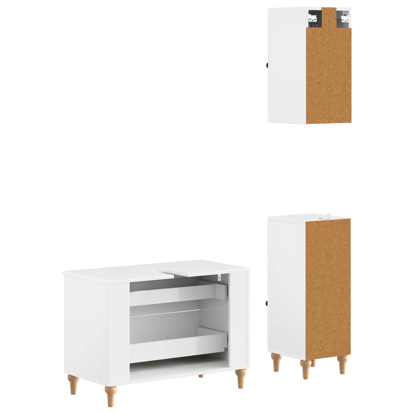 Set di armadietti da bagno in 3 pezzi ALKMAAR Bianco Lucido
