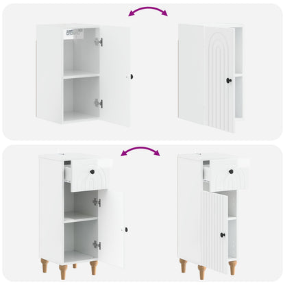 Set di armadietti da bagno in 3 pezzi ALKMAAR Bianco Lucido
