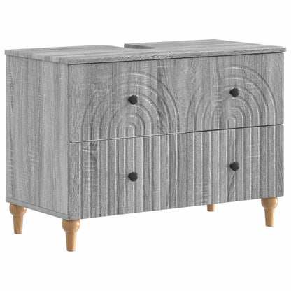 Set di armadietti da bagno in 3 pezzi ALKMAAR Sonoma grigio