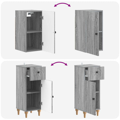 Set di armadietti da bagno in 3 pezzi ALKMAAR Sonoma grigio