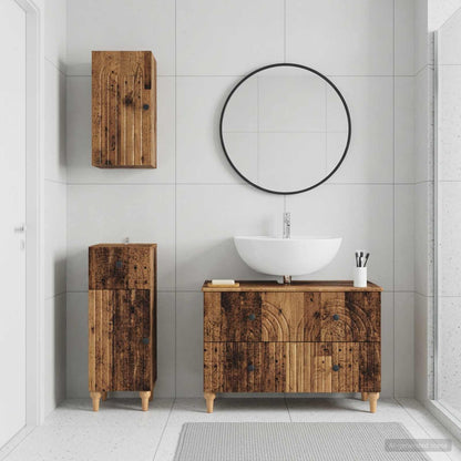 Set di armadietti da bagno in 3 pezzi ALKMAAR Legno antico