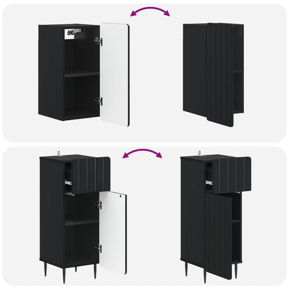Set di armadietti da bagno in 3 pezzi ZWOLLE Nero