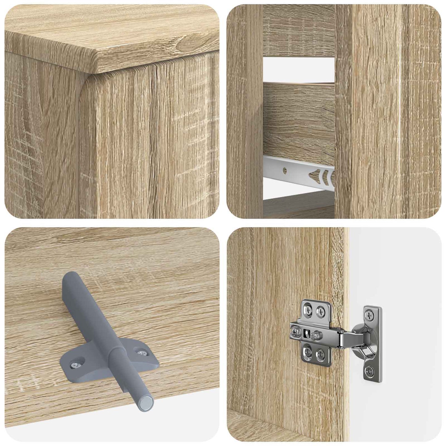 Set di armadietti da bagno in 3 pezzi ZWOLLE Rovere Sonoma