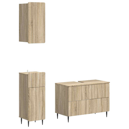 Set di armadietti da bagno in 3 pezzi ZWOLLE Rovere Sonoma
