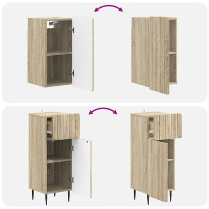 Set di armadietti da bagno in 3 pezzi ZWOLLE Rovere Sonoma