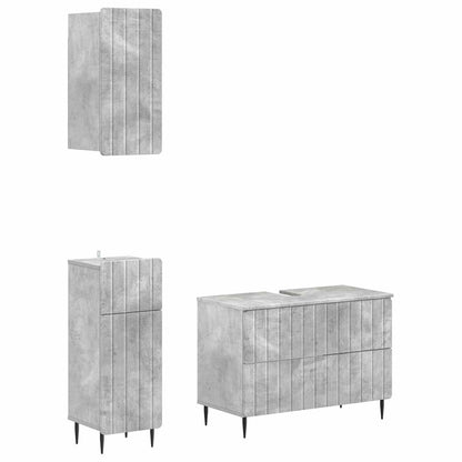 Set di armadietti da bagno in 3 pezzi ZWOLLE Grigio Cemento