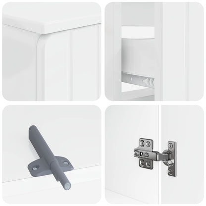 Set di armadietti da bagno in 3 pezzi ZWOLLE Bianco Lucido