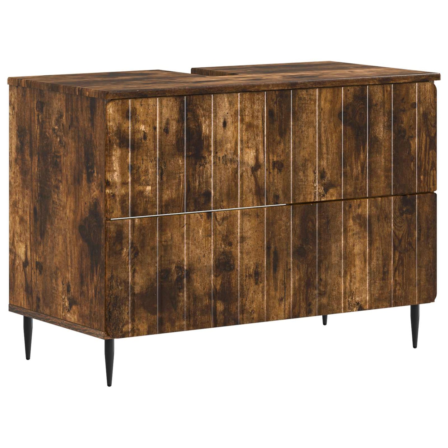 Set di armadietti da bagno in 3 pezzi ZWOLLE Rovere Fumo