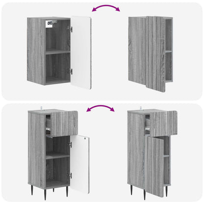 Set di armadietti da bagno in 3 pezzi ZWOLLE Sonoma grigio