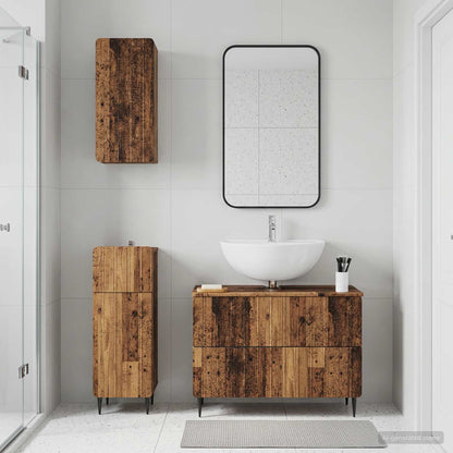 Set di armadietti da bagno in 3 pezzi ZWOLLE Legno antico