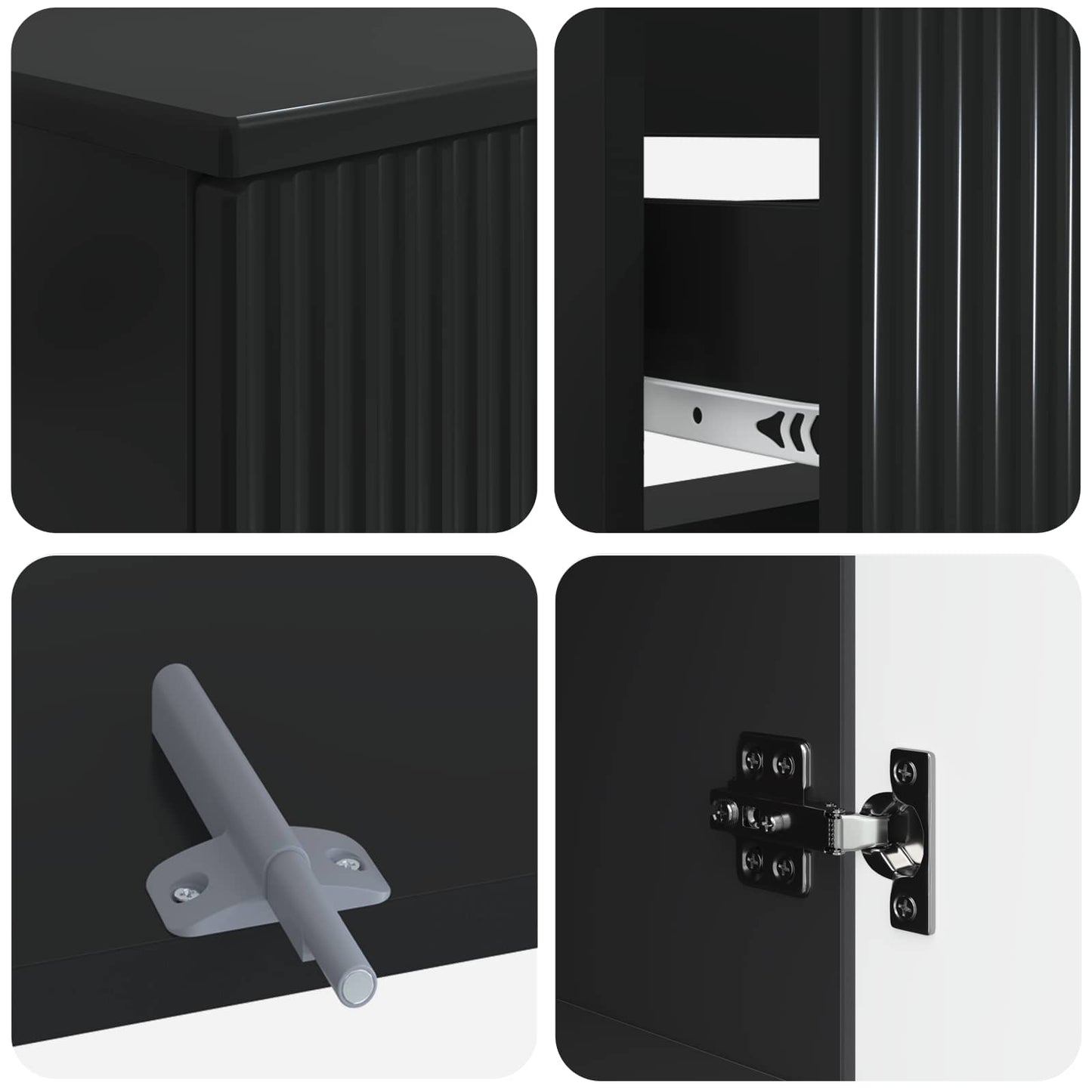 Set di armadietti da bagno in 3 pezzi ARNHEM Nero