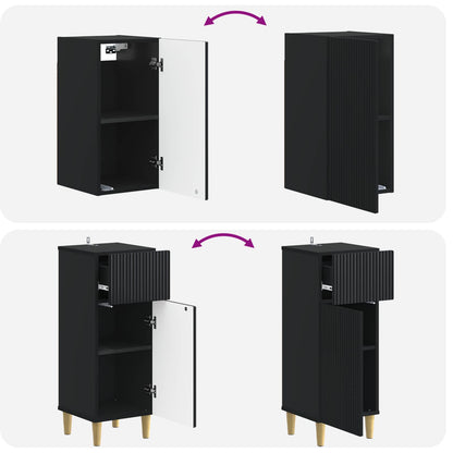 Set di armadietti da bagno in 3 pezzi ARNHEM Nero