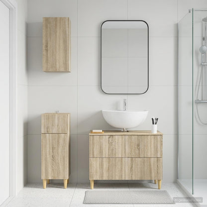 Set di armadietti da bagno in 3 pezzi ARNHEM Rovere Sonoma