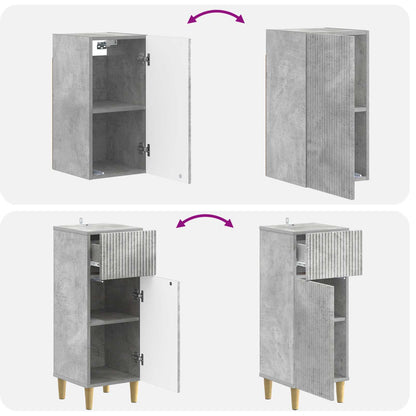 Set di armadietti da bagno in 3 pezzi ARNHEM Grigio Cemento