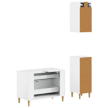 Set di armadietti da bagno in 3 pezzi ARNHEM Bianco Lucido
