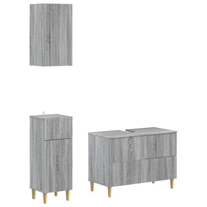 Set di armadietti da bagno in 3 pezzi ARNHEM Sonoma grigio