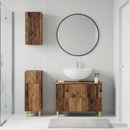 Set di armadietti da bagno in 3 pezzi ARNHEM Legno antico