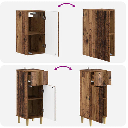 Set di armadietti da bagno in 3 pezzi ARNHEM Legno antico