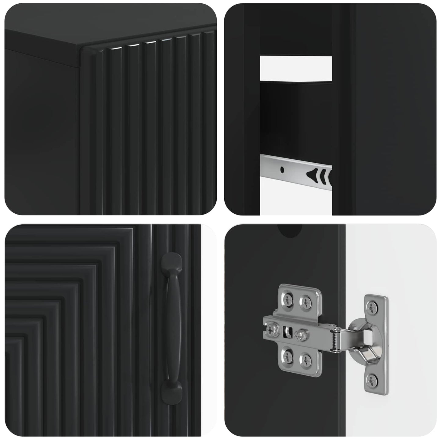 Set di armadietti da bagno in 3 pezzi HAARLEM Nero