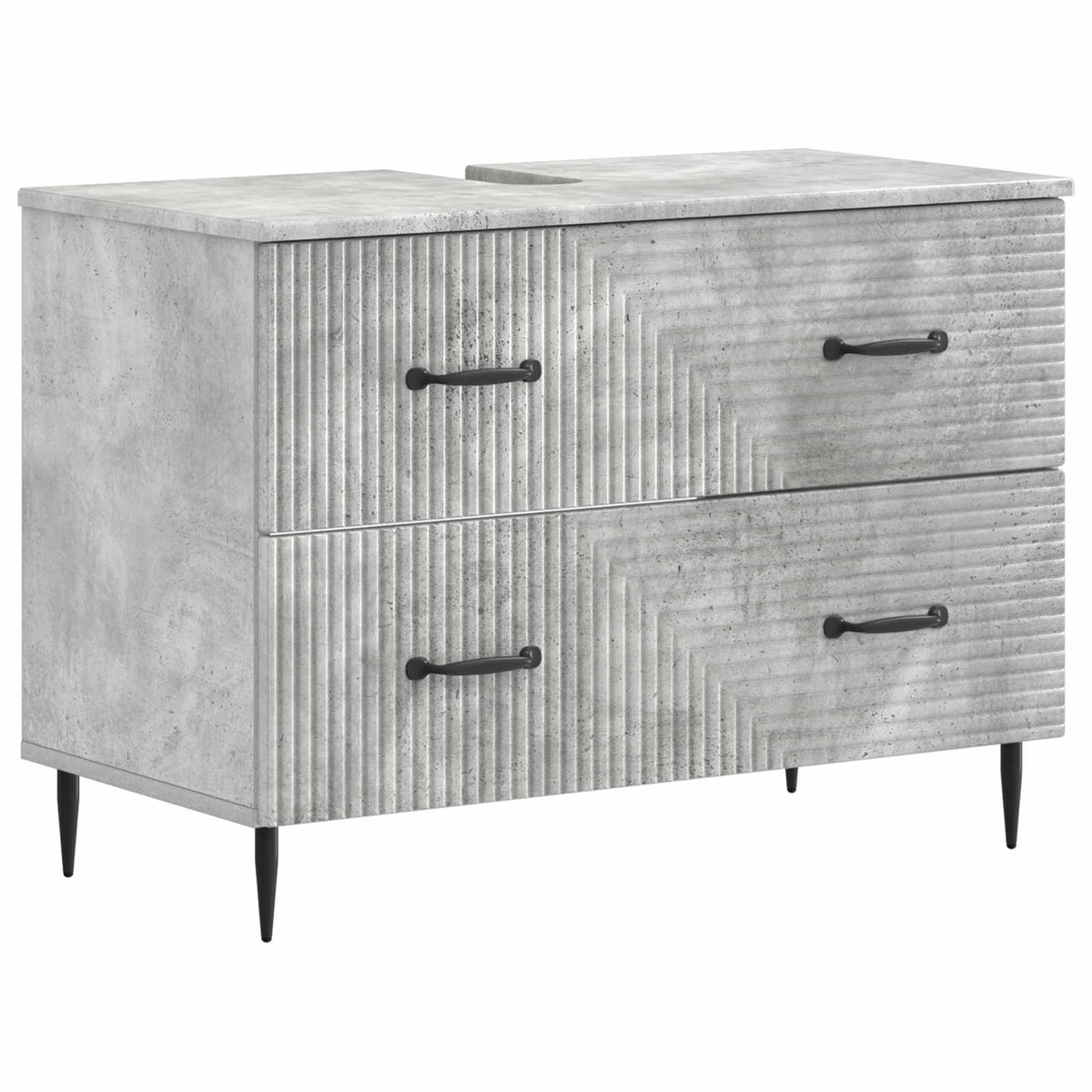 Set di armadietti da bagno in 3 pezzi HAARLEM Grigio Cemento
