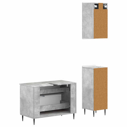 Set di armadietti da bagno in 3 pezzi HAARLEM Grigio Cemento