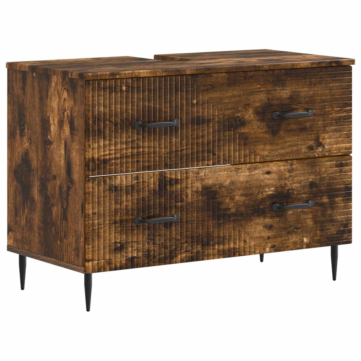 Set di armadietti da bagno in 3 pezzi HAARLEM Rovere Fumo