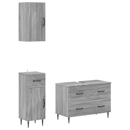 Set di armadietti da bagno in 3 pezzi HAARLEM Sonoma grigio