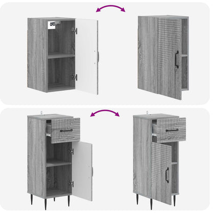 Set di armadietti da bagno in 3 pezzi HAARLEM Sonoma grigio