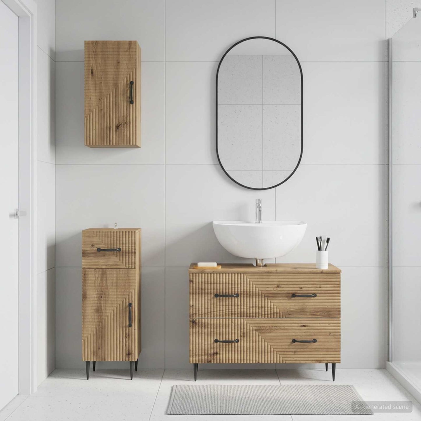 Set di armadietti da bagno in 3 pezzi HAARLEM