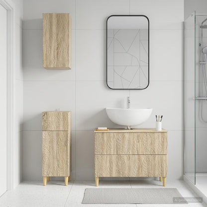 Set di armadietti da bagno in 3 pezzi DELFT Rovere Sonoma