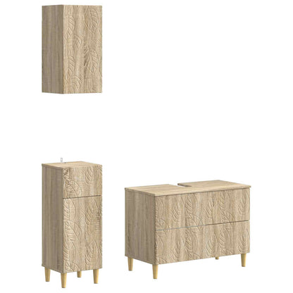 Set di armadietti da bagno in 3 pezzi DELFT Rovere Sonoma