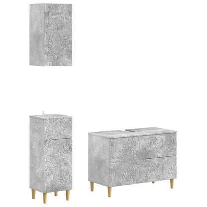 Set di armadietti da bagno in 3 pezzi DELFT Grigio Cemento