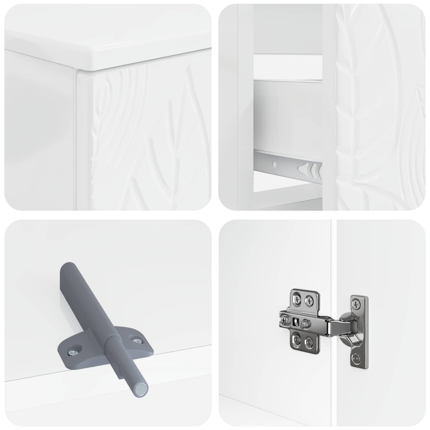 Set di armadietti da bagno in 3 pezzi DELFT Bianco Lucido